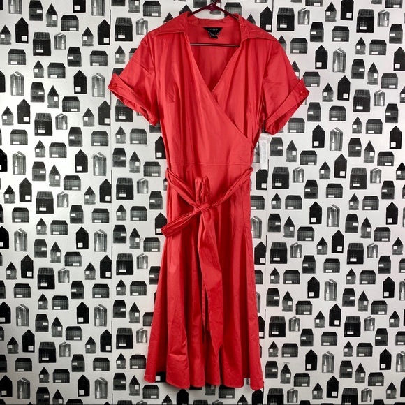 red wrap dress size 18